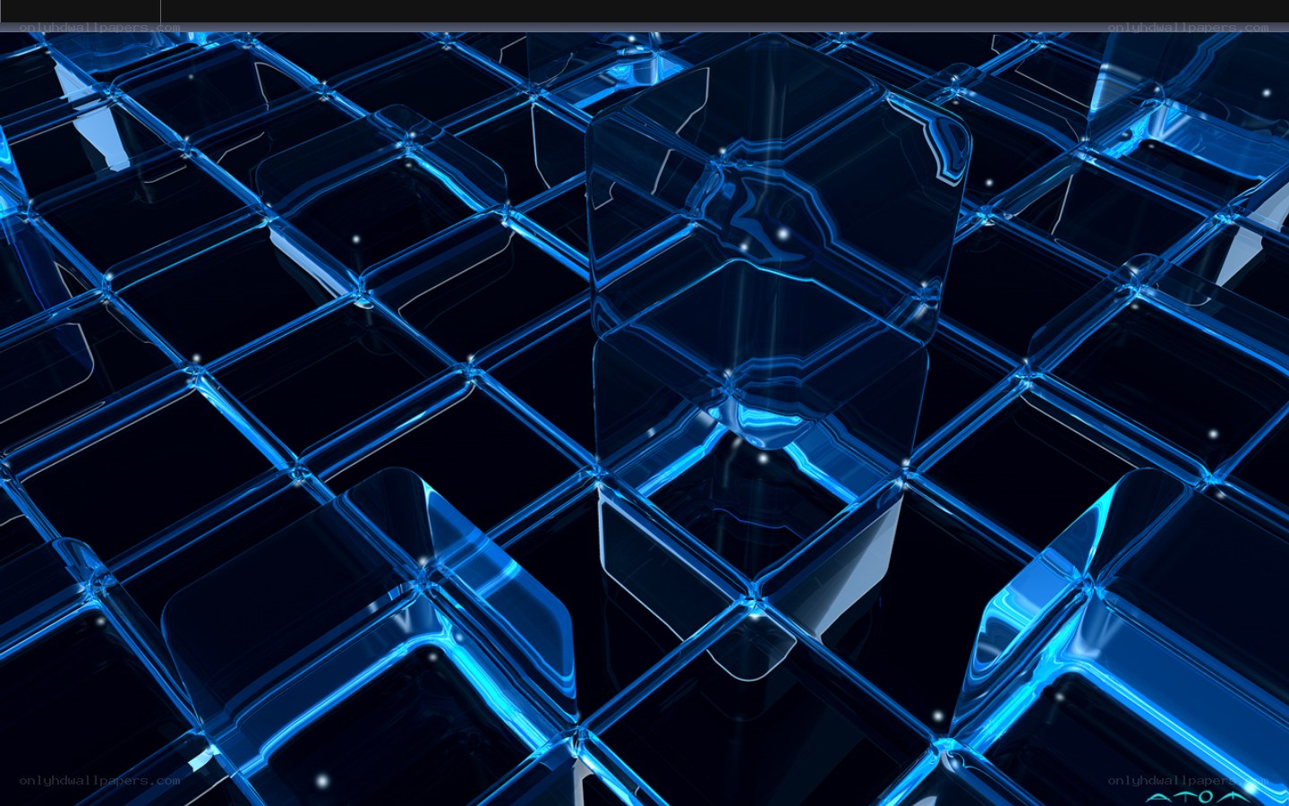 blue glass cube grid
