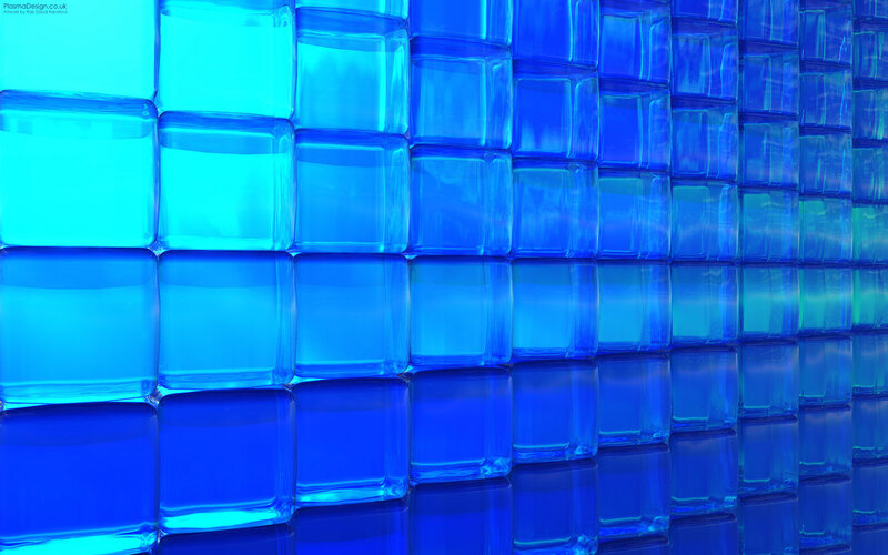 blue glass cube pattern