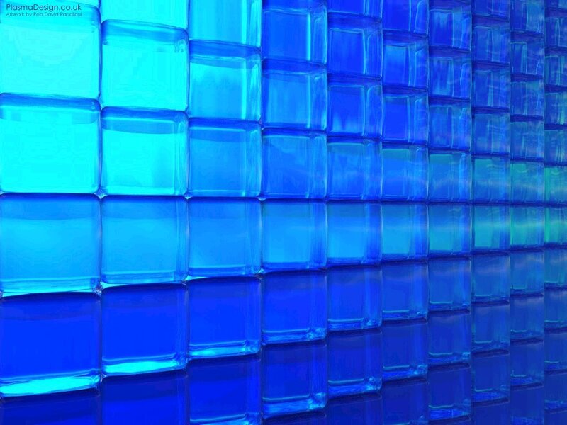 blue glass cube pattern