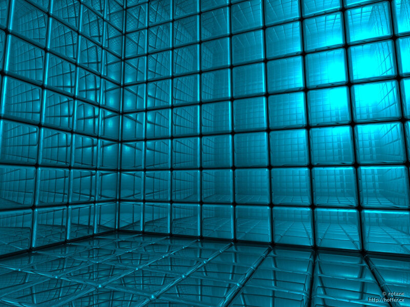 Blue Glass Cube Room