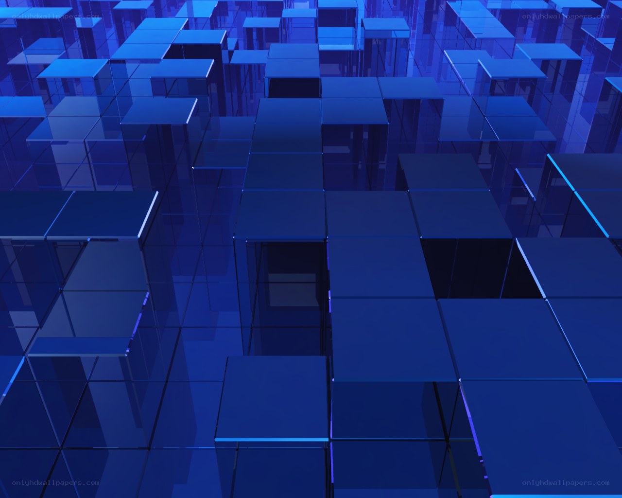 blue glass cube structure
