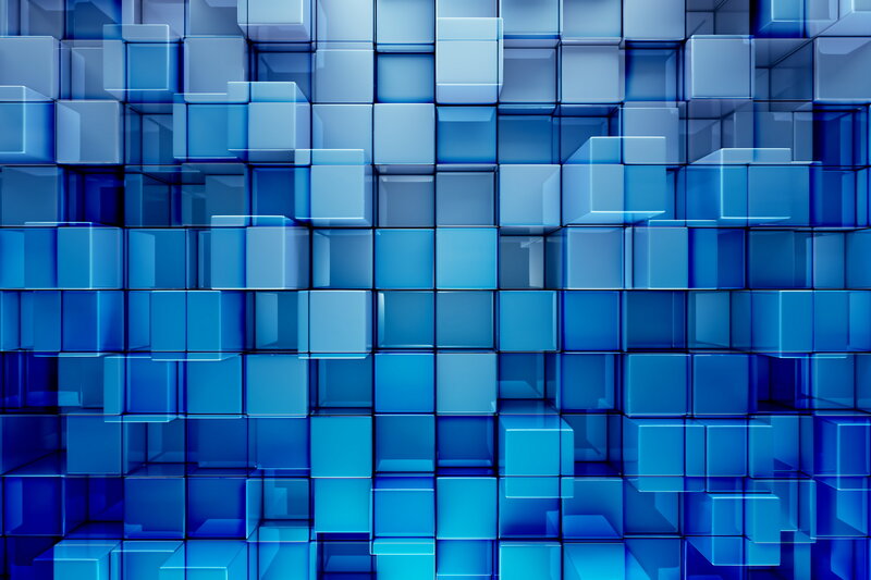 Blue Glass Cubes — Abstract