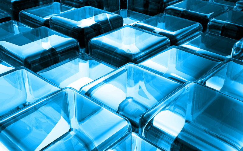 Blue Glass Cubes — Cool, 3d Render