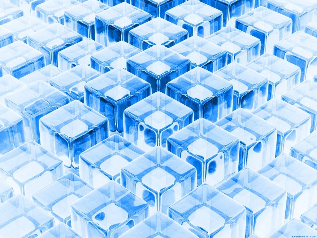blue glass cubes pattern