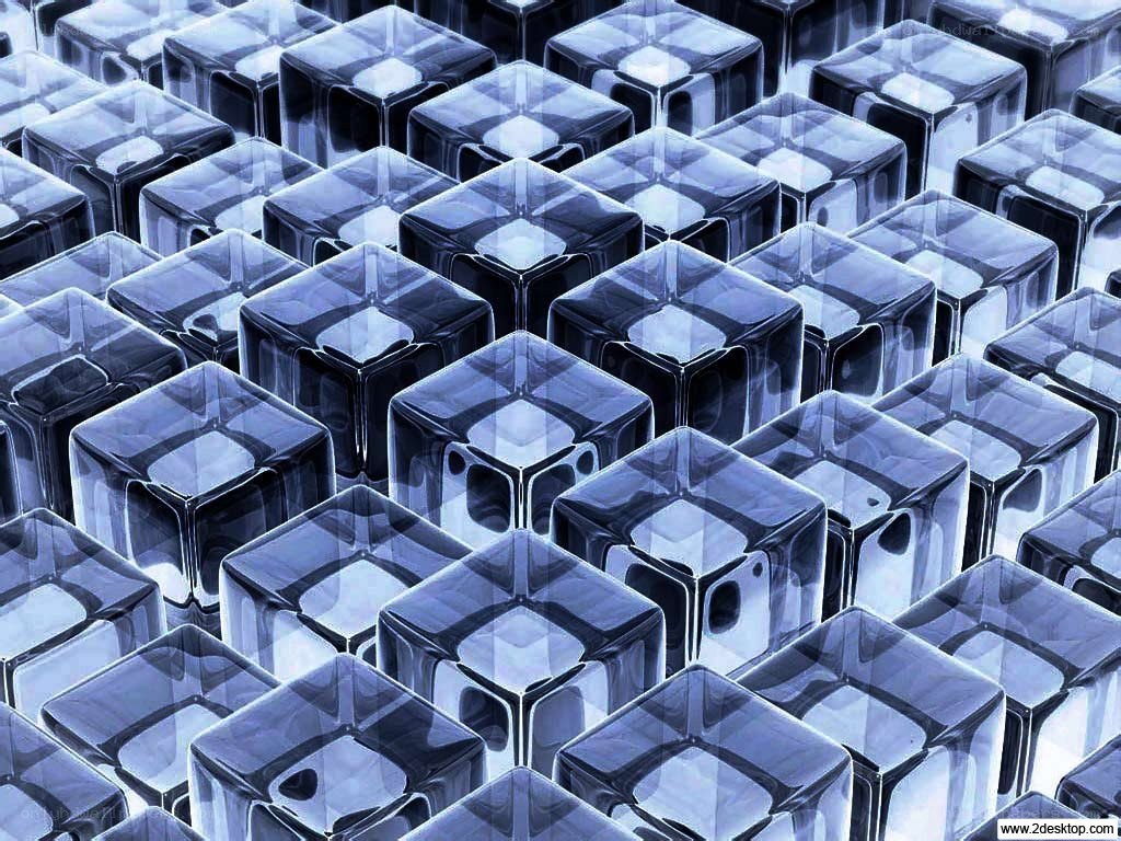 blue glass cubes pattern