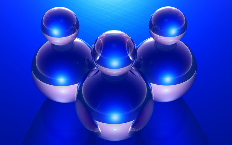 Blue glass figures group
