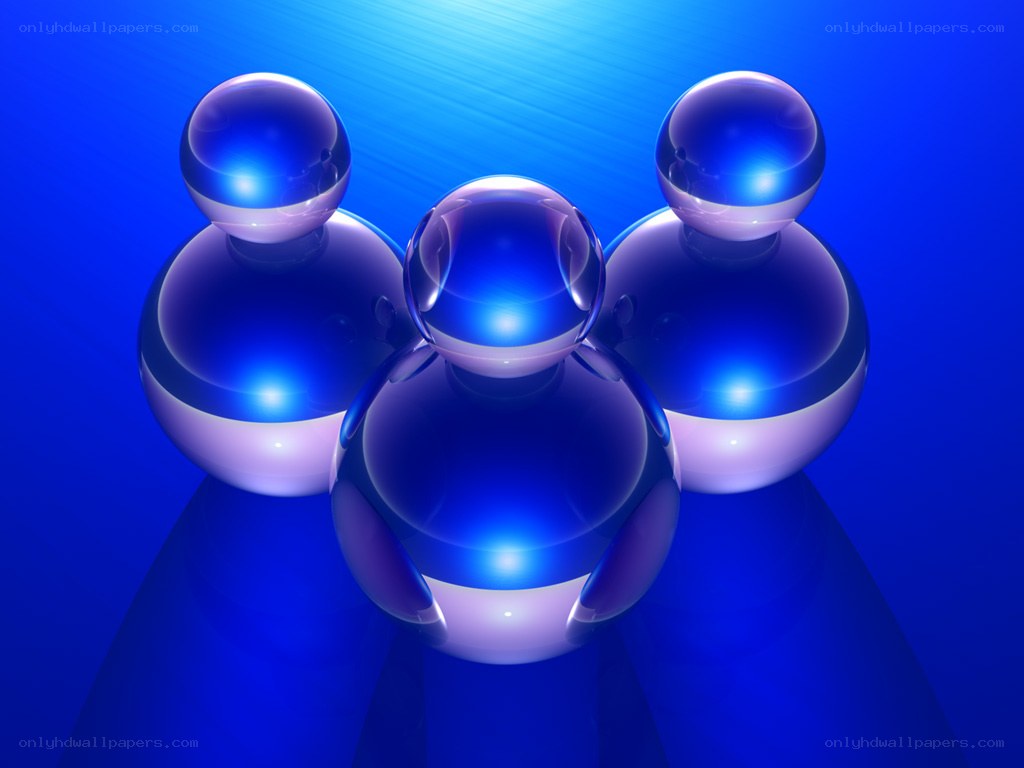 Blue glass figures in formation
