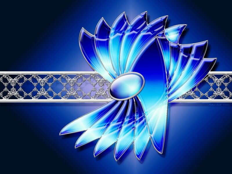 Blue Glass Flower Design — Dramatic