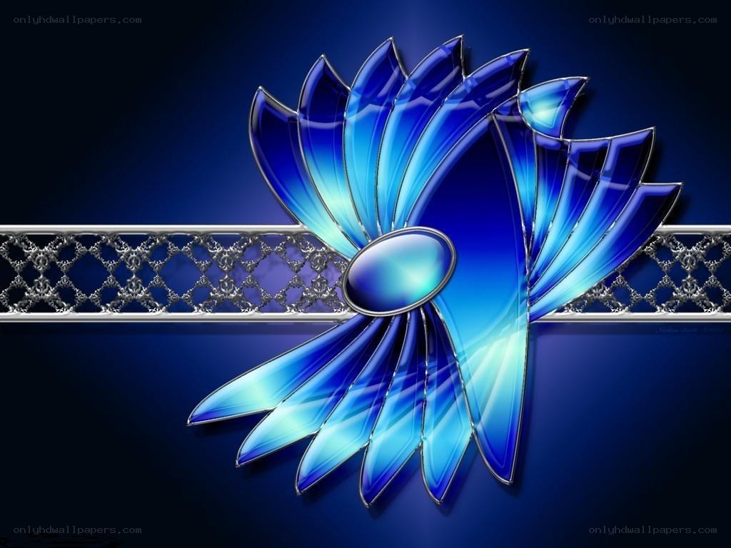 blue glass flower design