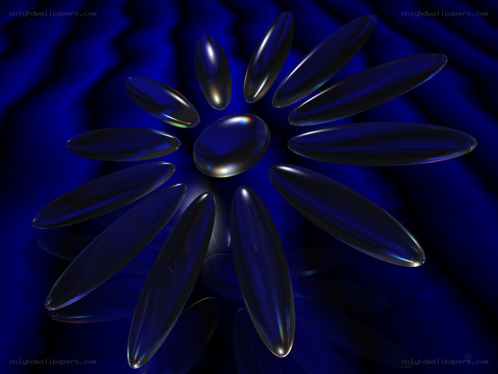 blue glass flower sculpture