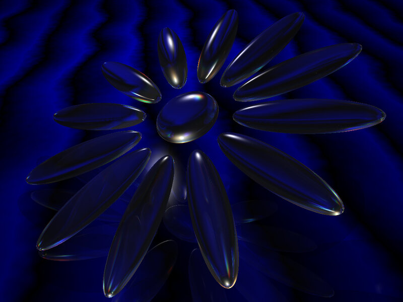 Blue Glass Flower