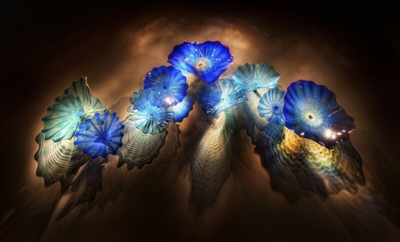 Blue Glass Flowers