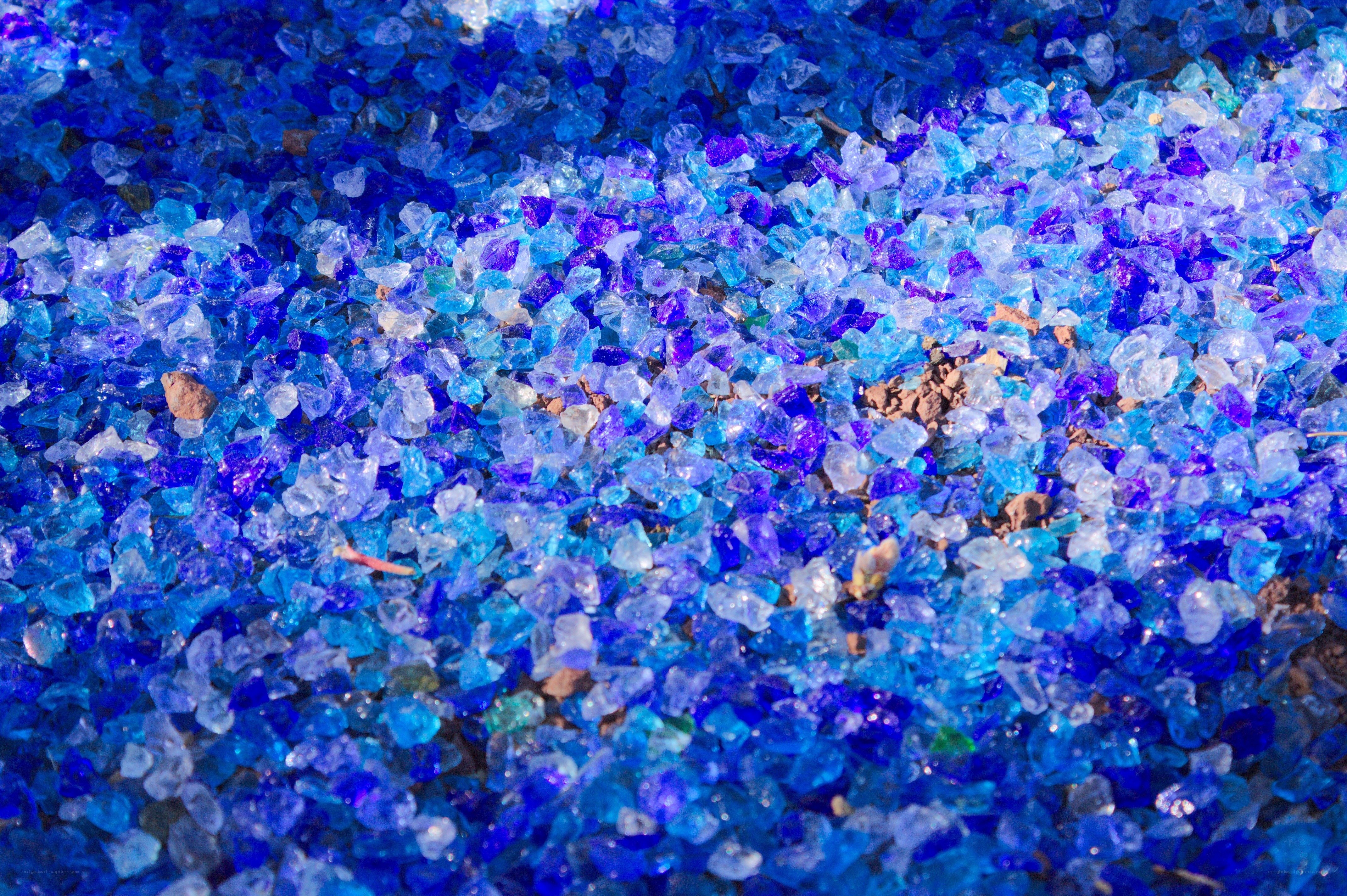 Blue glass gravel texture