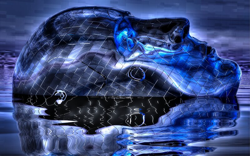 Blue Glass Hippo