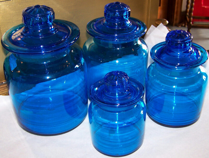 Blue Glass Jars