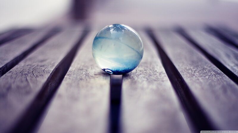 Blue Glass Marble — Calm