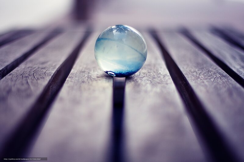 Blue Glass Marble — Serene, Photograph