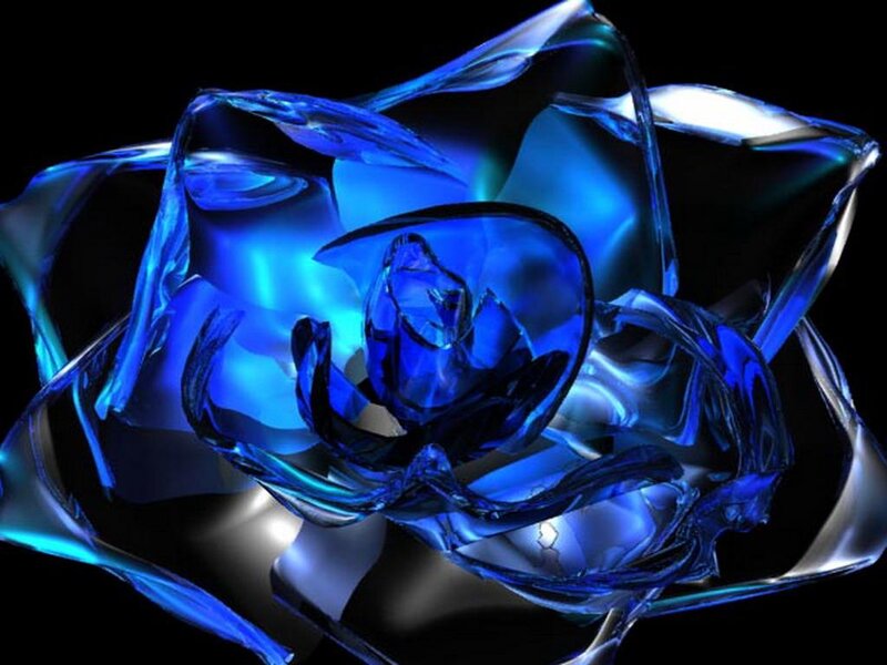 Blue Glass Rose