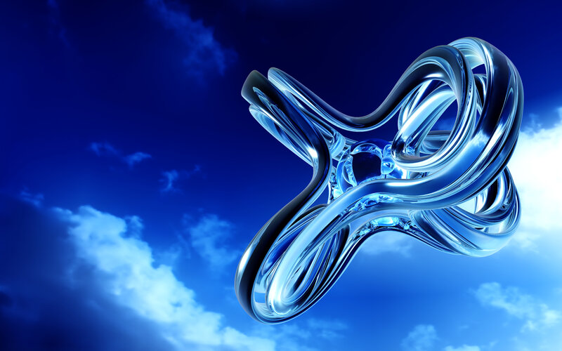 blue glass sculpture against sky