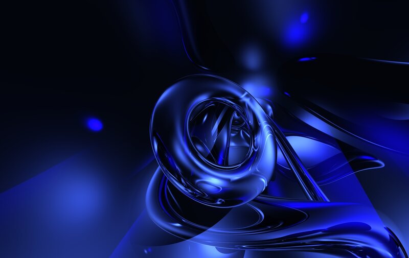 Blue Glass Sculpture — Dark, 3d Render