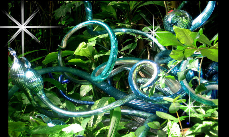 Blue Glass Sculpture — Green