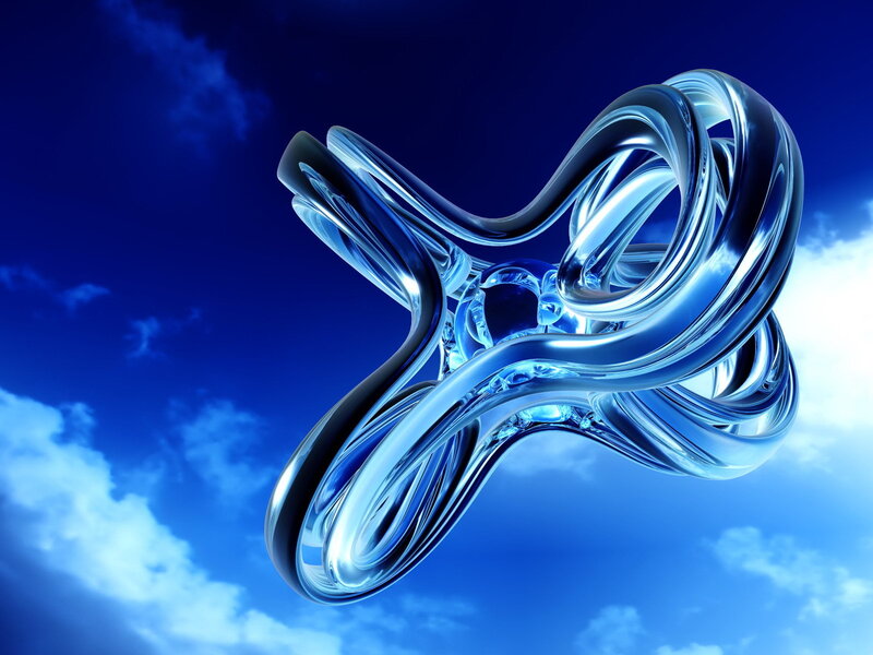 Blue Glass Sculpture — Serene, Afternoon