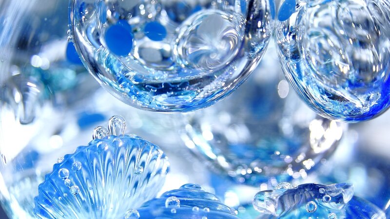 Blue Glass Sculptures — Serene, Photograph