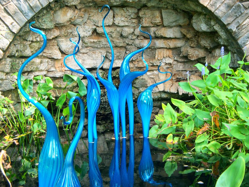 Blue Glass Sculptures