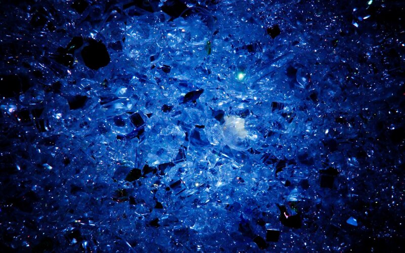Blue Glass Shards — Dark, Photograph