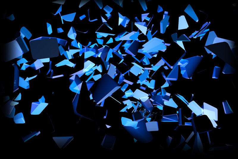 Blue Glass Shards — Dramatic