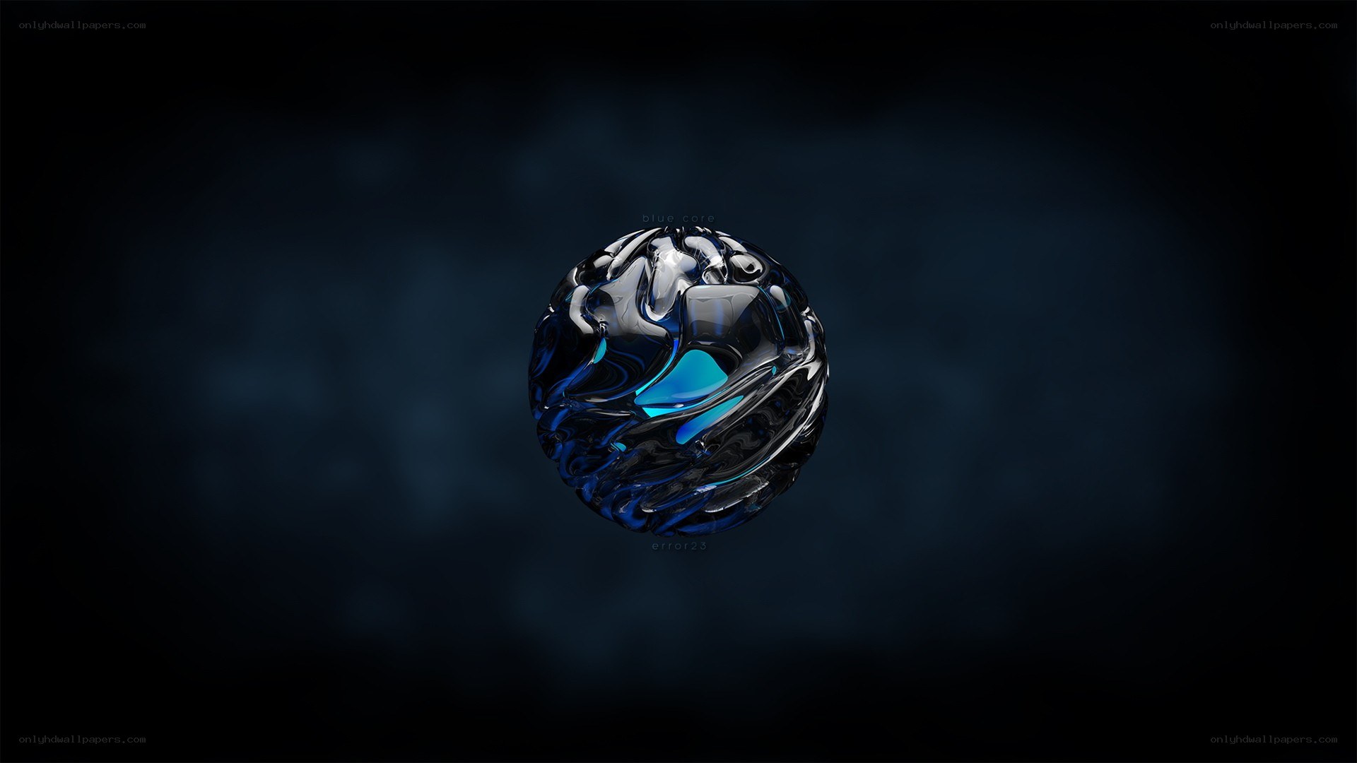 blue glass sphere abstract art