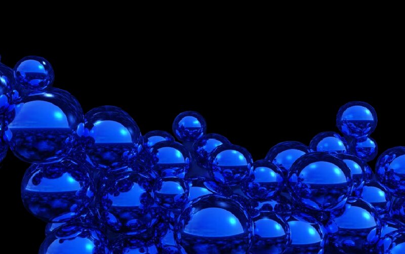Blue Glass Spheres — Abstract, 3d Render