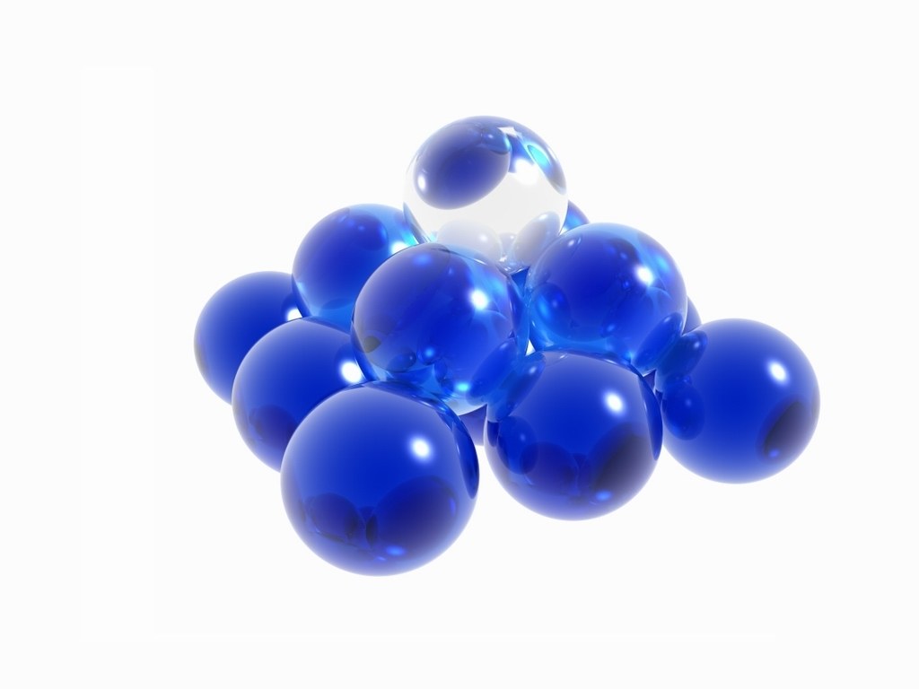 blue glass spheres cluster