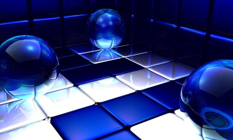 Blue Glass Spheres — Cool