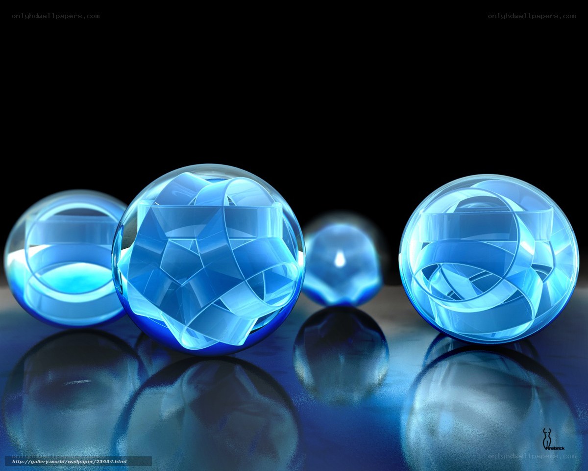 Blue glass spheres on black