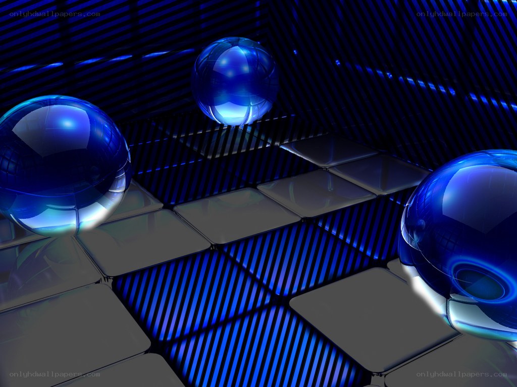 Blue glass spheres on grid