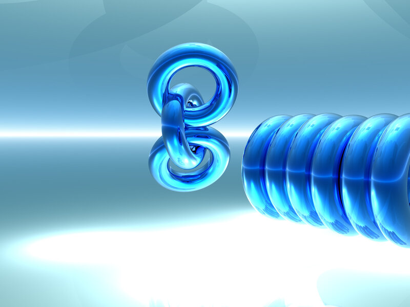 Blue glass spirals