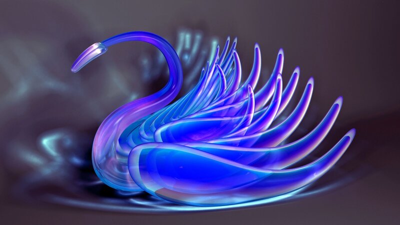Blue Glass Swan
