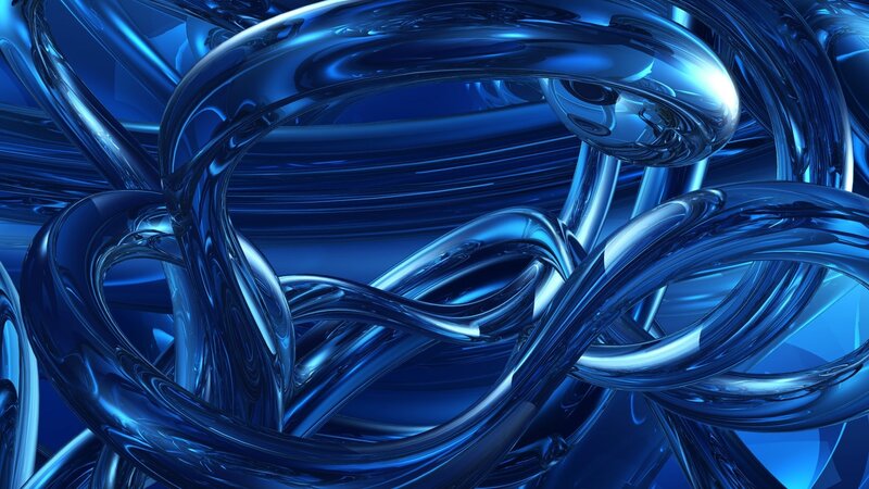 Blue glass swirls