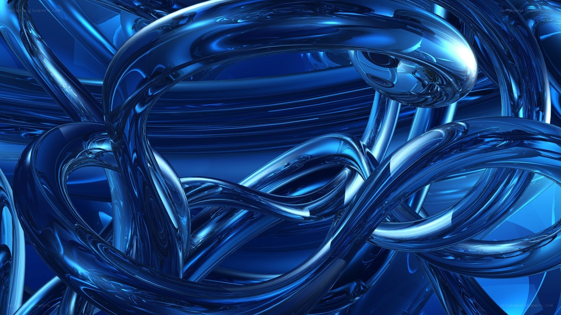 Blue glass swirls