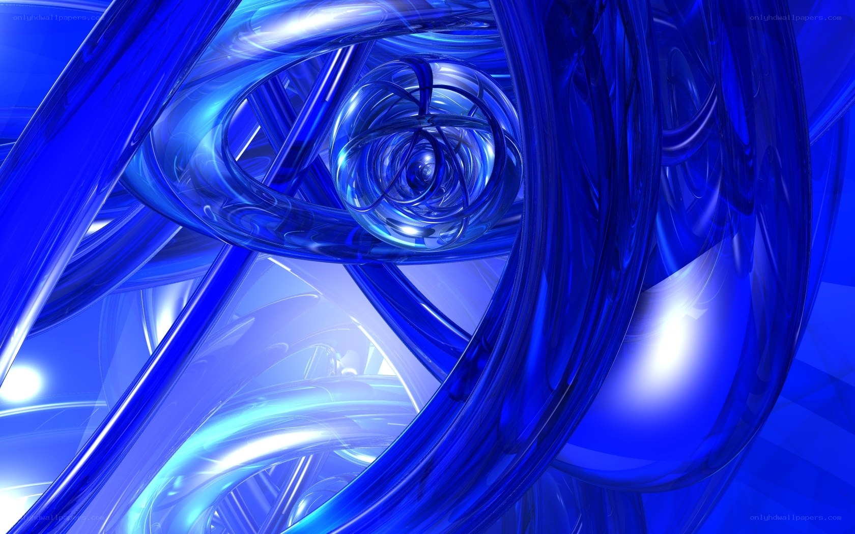 Blue glass swirls