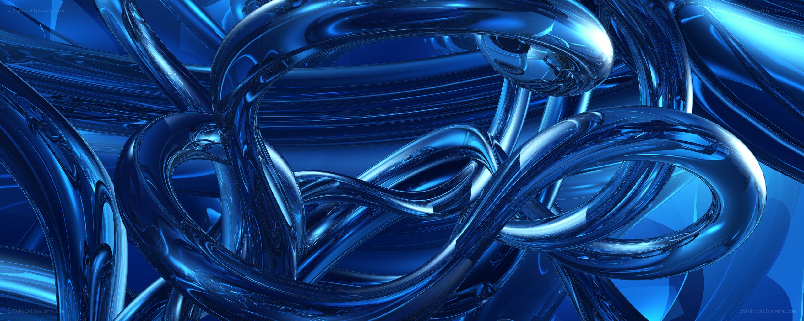 Blue glass swirls