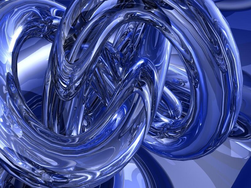 Blue Glass Swirls — Abstract