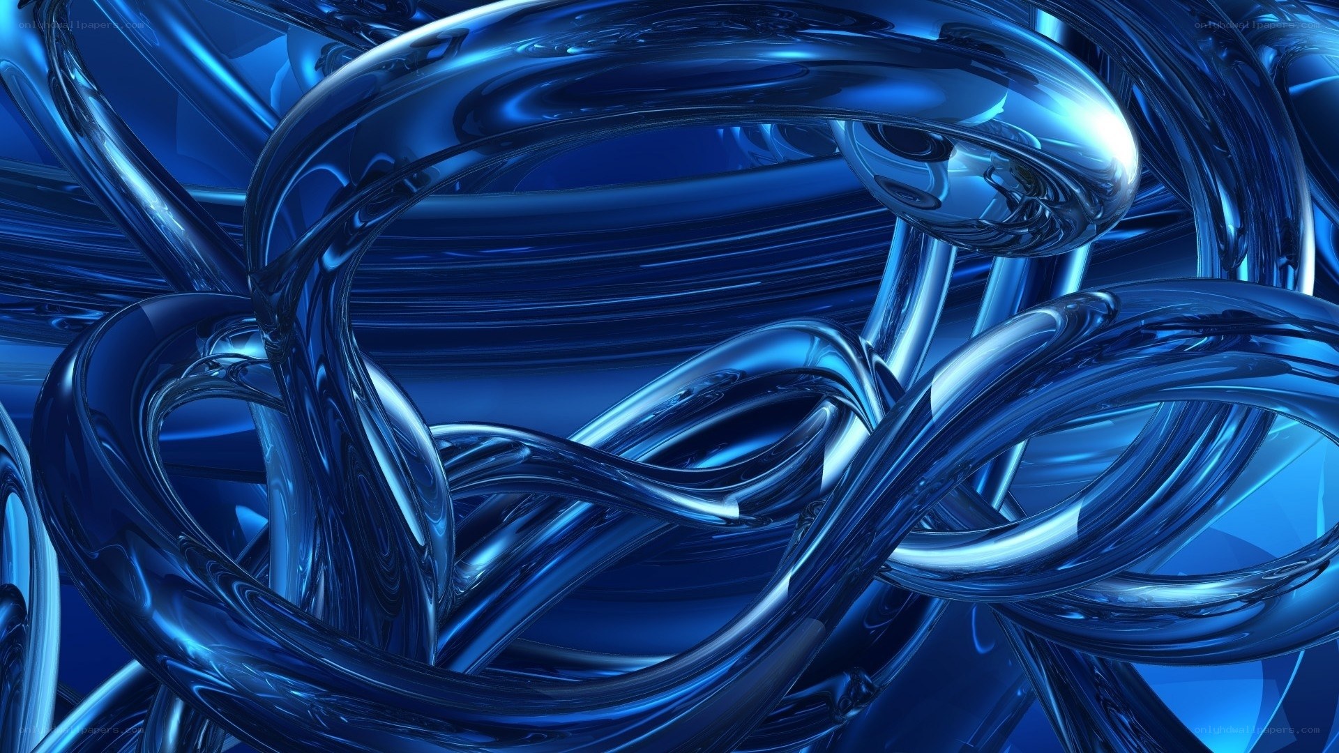 Blue glass swirls