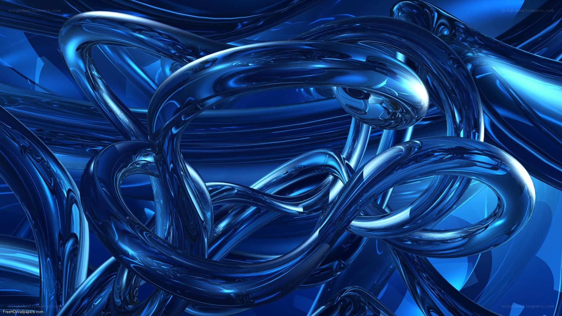 Blue glass tubes abstract