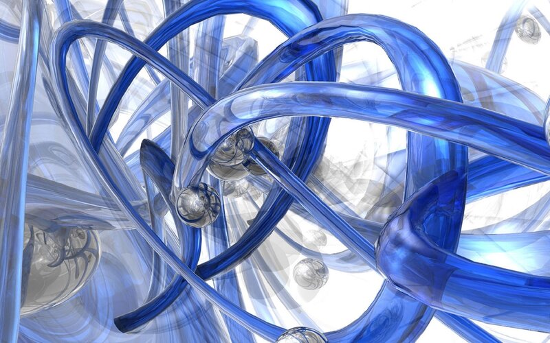 Blue glass tubes abstract art