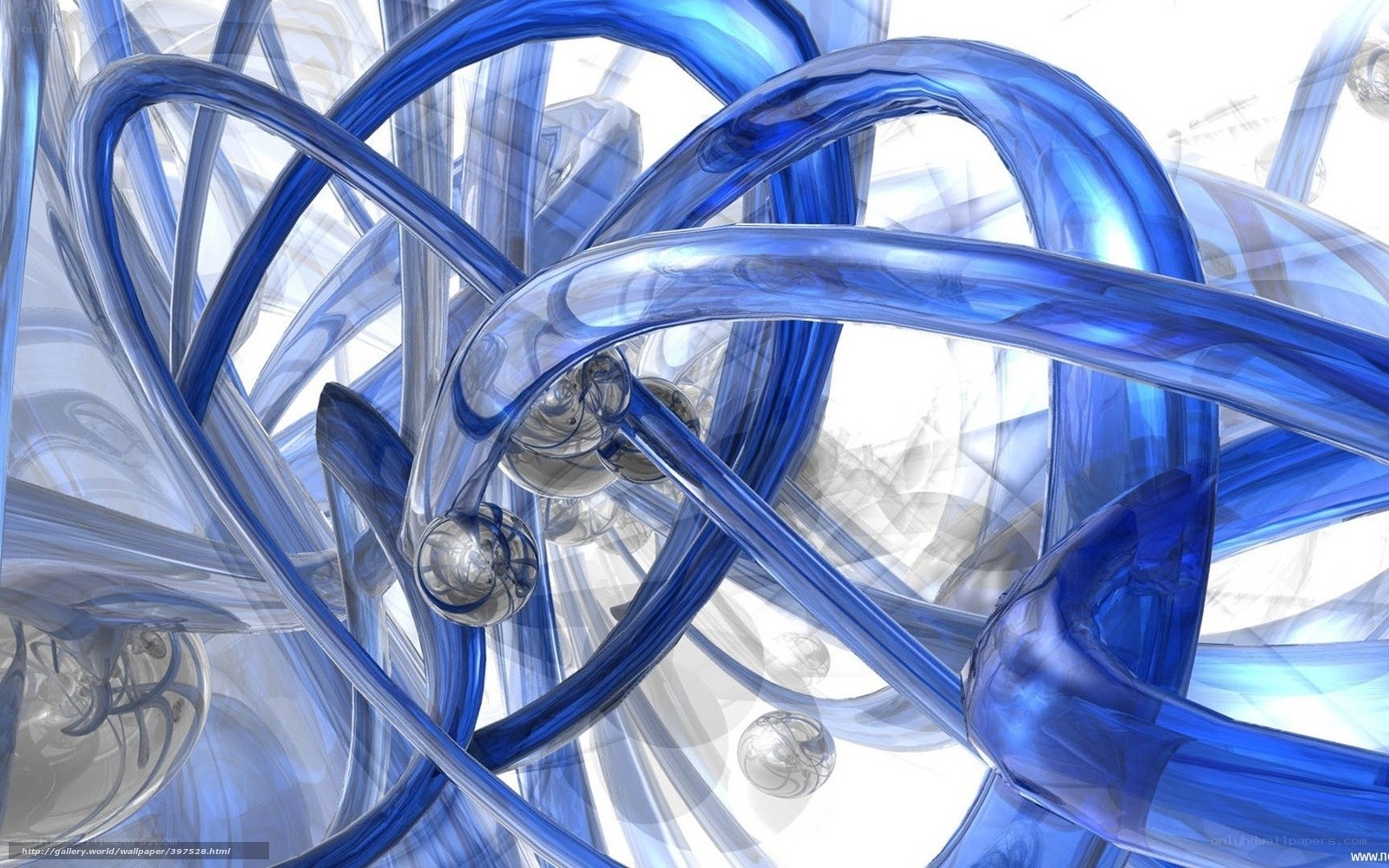 Blue glass tubes abstract art