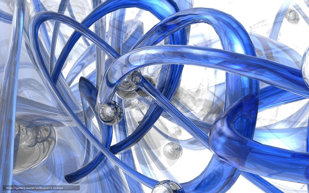 Blue glass tubes abstract