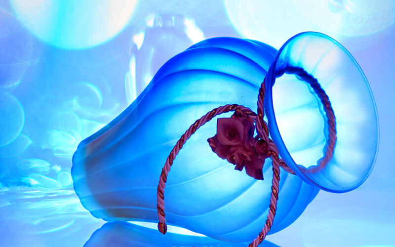 Blue Glass Vase — Serene