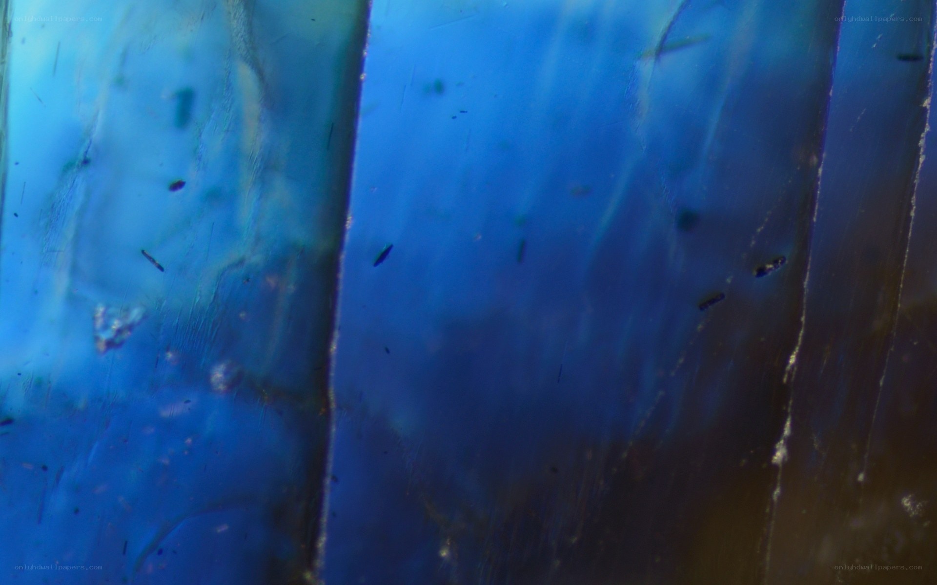 blue glass with inclusions